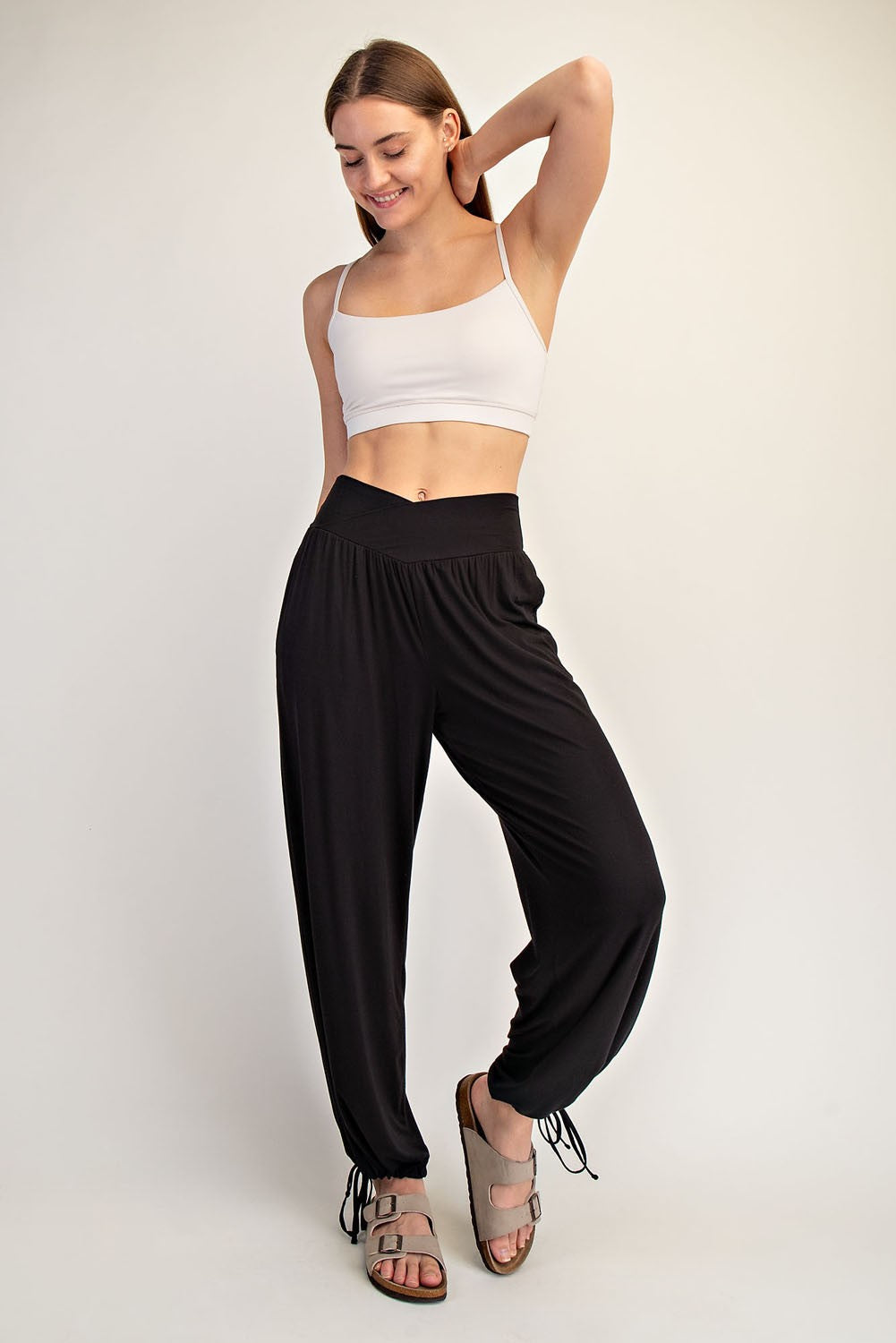 Crossover Cinch Hem Modal Pant