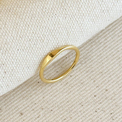 GoldFi - 18k Gold Filled Slim Flat Top Band Ring: 7
