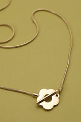 Minimal Gold Flower Toggle Necklace