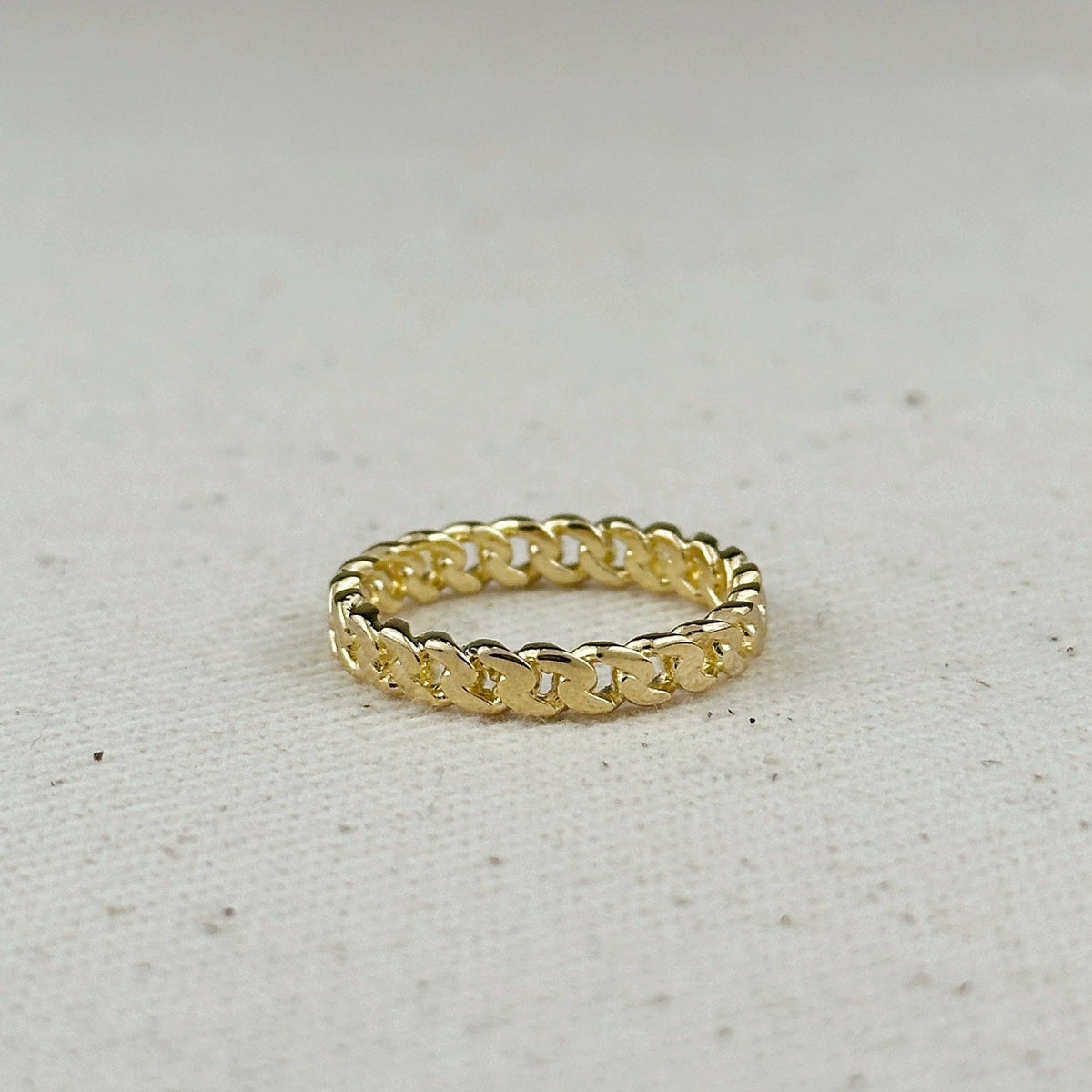 18k Gold Filled 2.5mm Cuban Chain Ring: 7.5