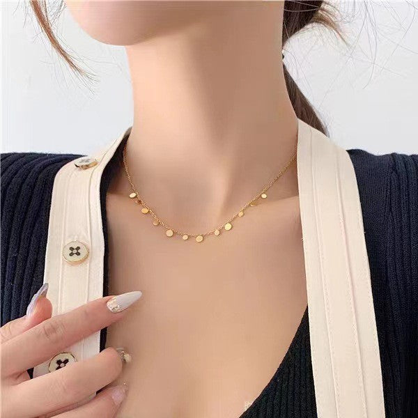 18K Gold Plated Dainty Disc Necklace – Waterproof & Hypoallergenic