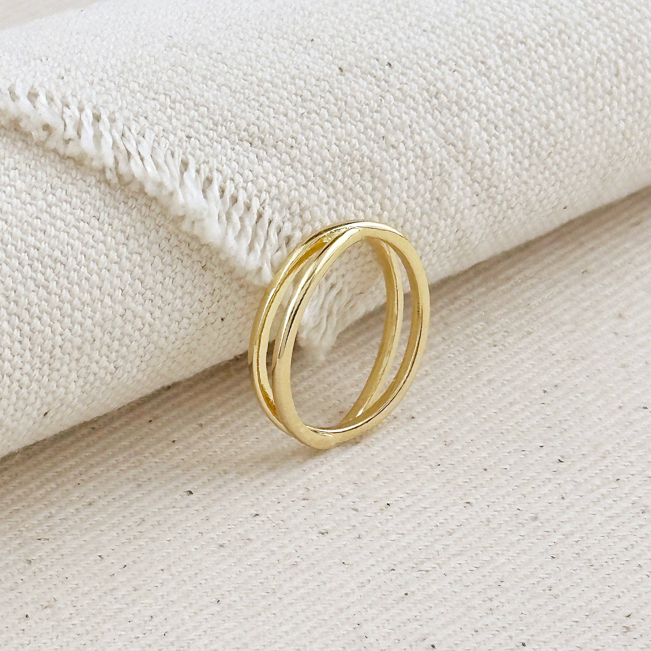 18k Gold Filled X Ring: 6