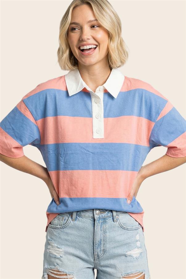Coastal Stripe Rugby Tee