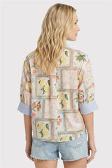 Citrus Patchwork Button Down Shirt