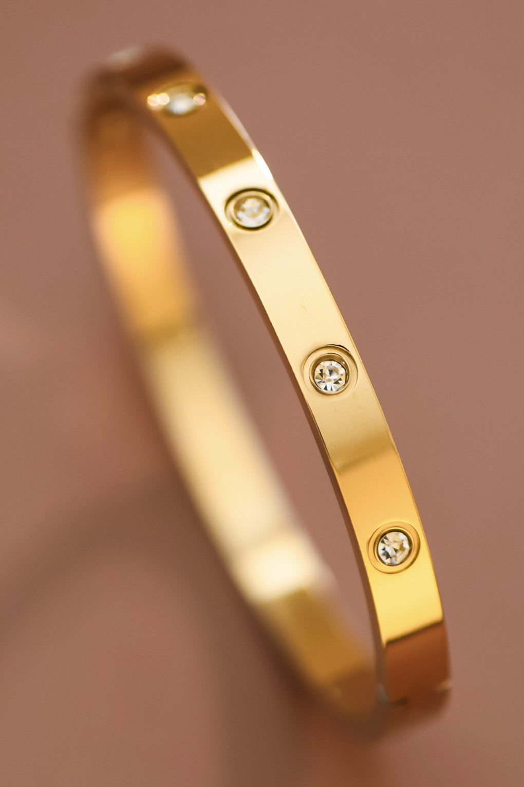Classic Gold Hinged Bangle Bracelet