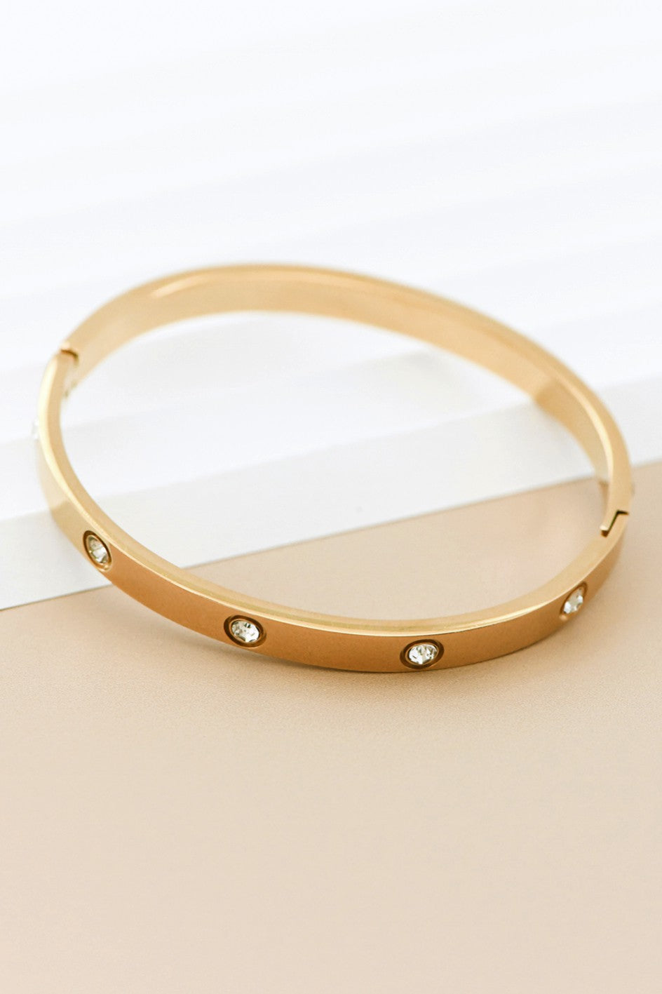 Classic Gold Hinged Bangle Bracelet