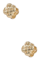 Metal Quilted Square Earrings