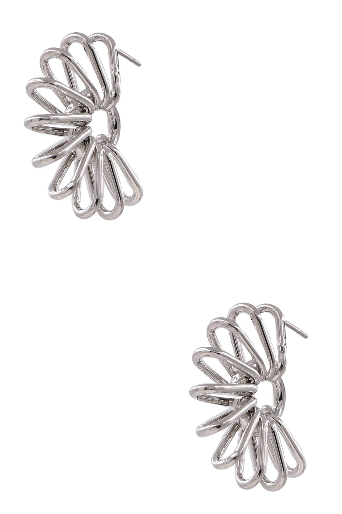 Metal Half Flower Hoop Earrings