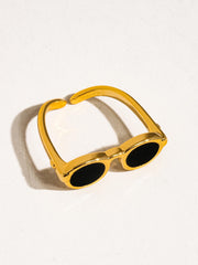 18K Gold Plated Sunglasses Adjustable Ring