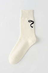 Chic Bow-Embellished Crew Socks