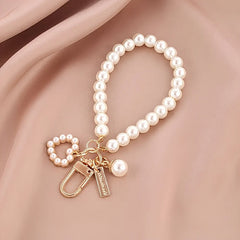 Pearl Charm Wristlet Keychain – Bow-Inspired Styles