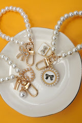Pearl Charm Wristlet Keychain – Bow-Inspired Styles
