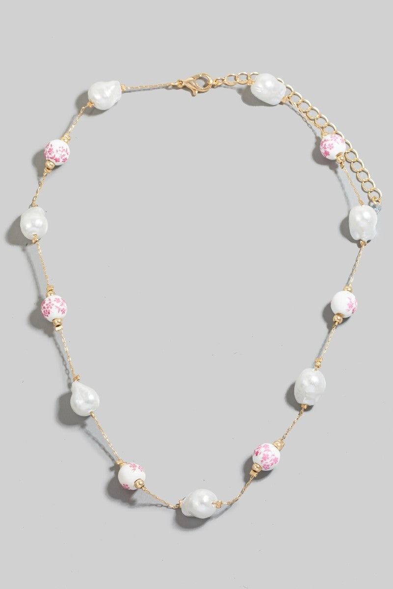 Blush Bloom Pearl Necklace