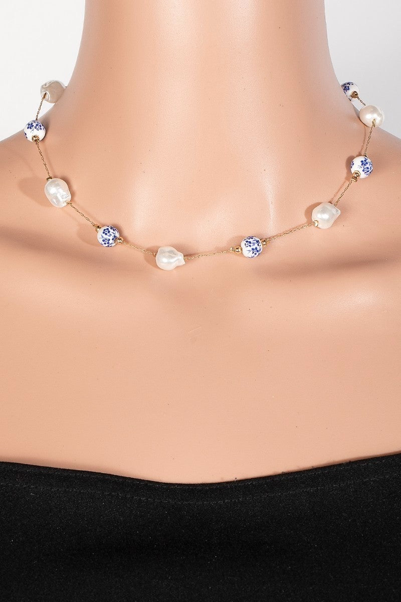 Blush Bloom Pearl Necklace