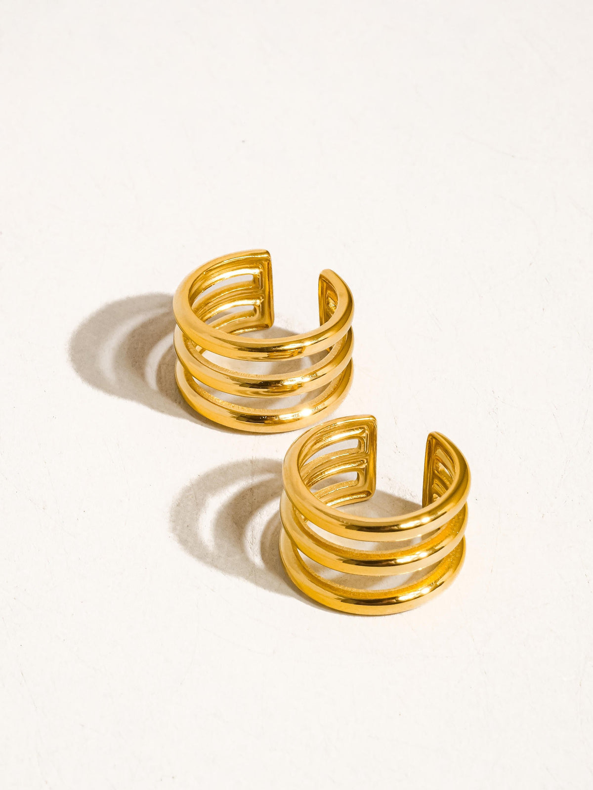18K Gold Plated Non-Tarnish Stripe Ear Cuff