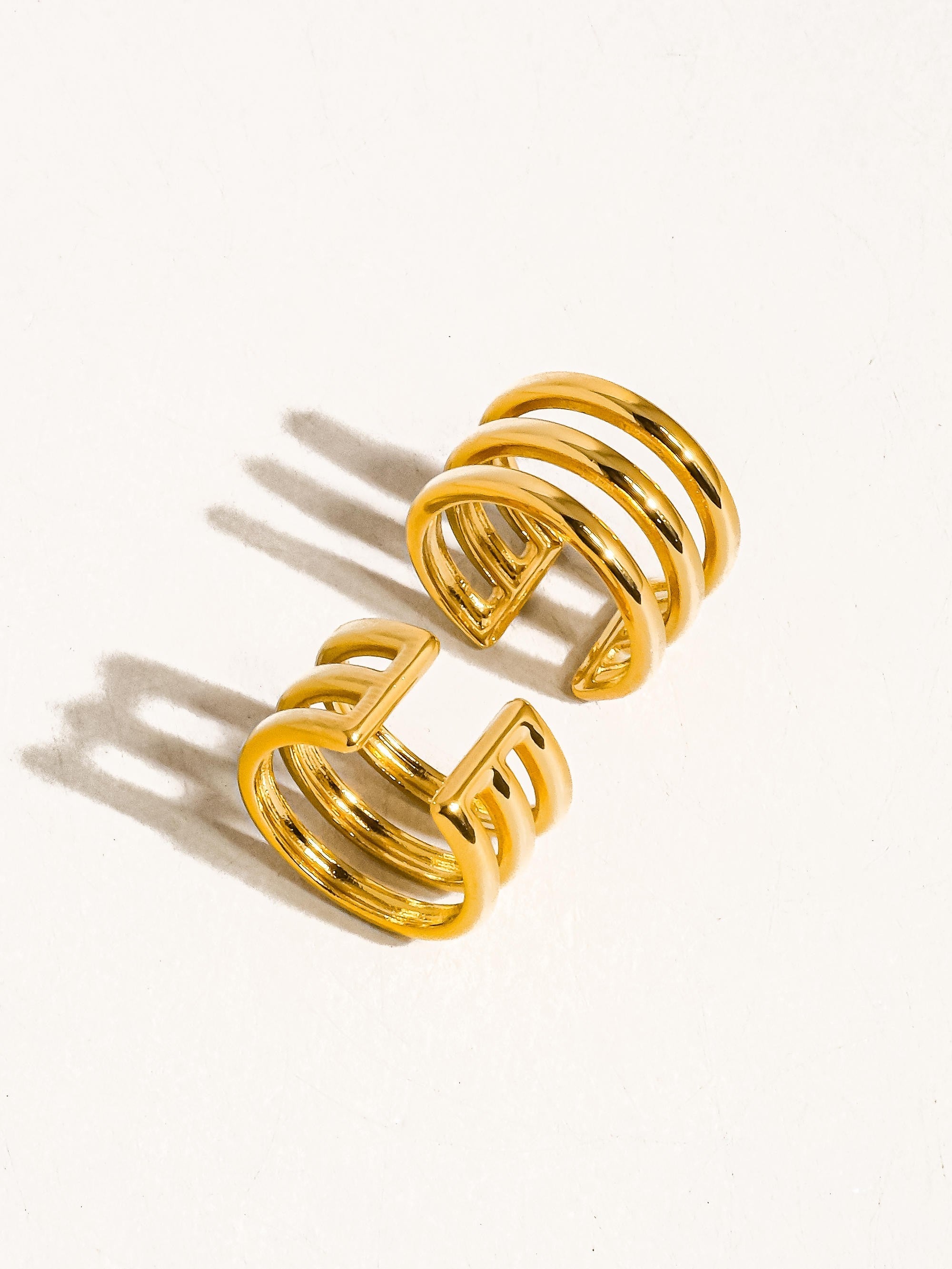 18K Gold Plated Non-Tarnish Stripe Ear Cuff