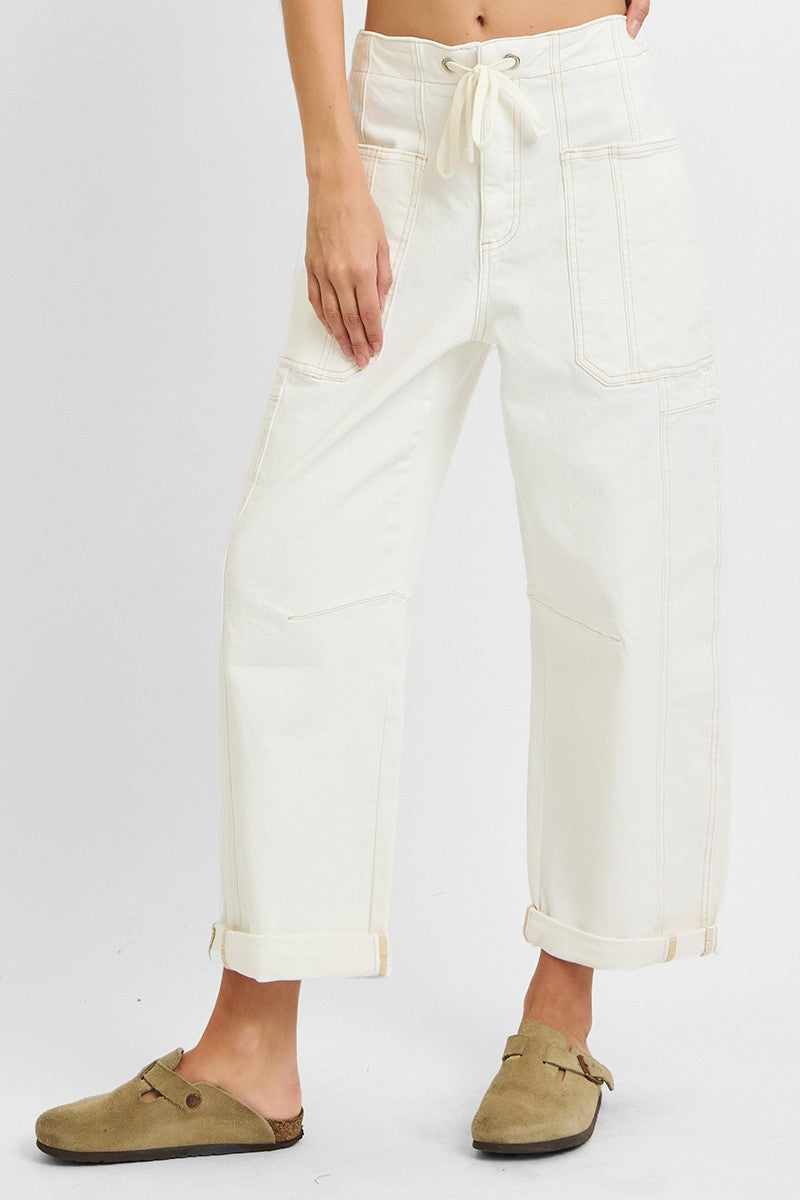 High Rise Wide Barrel Cargo Pants
