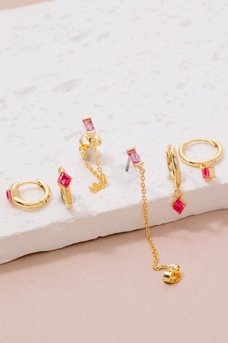 Blush Luxe Gem Earring Set
