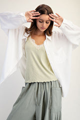Easy Linen Blend Button-Up