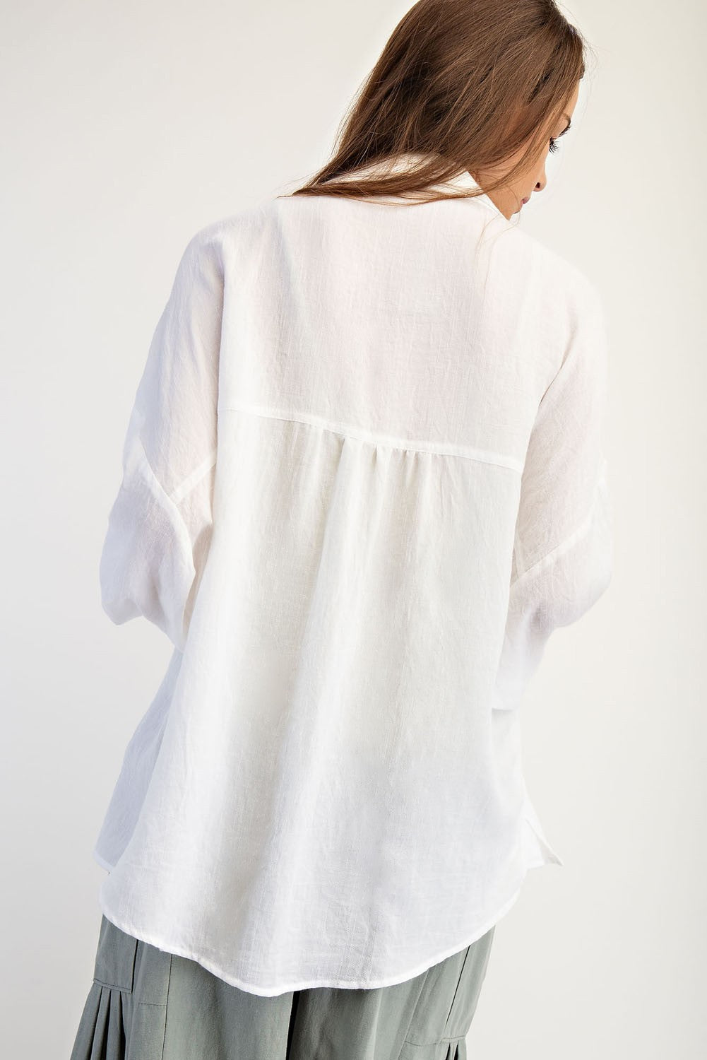 Easy Linen Blend Button-Up