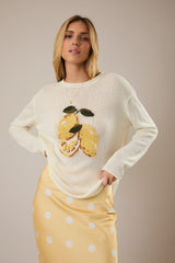 Lemon Graphic Lightweight Sweater