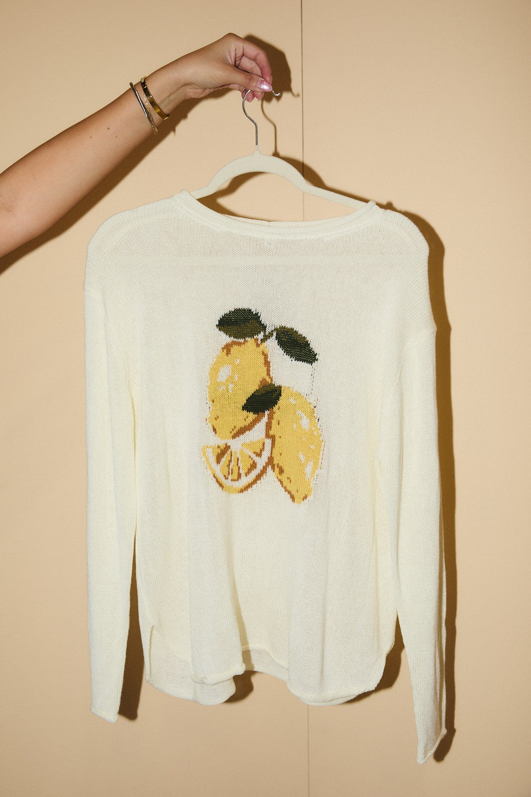 Lemon Graphic Lightweight Sweater