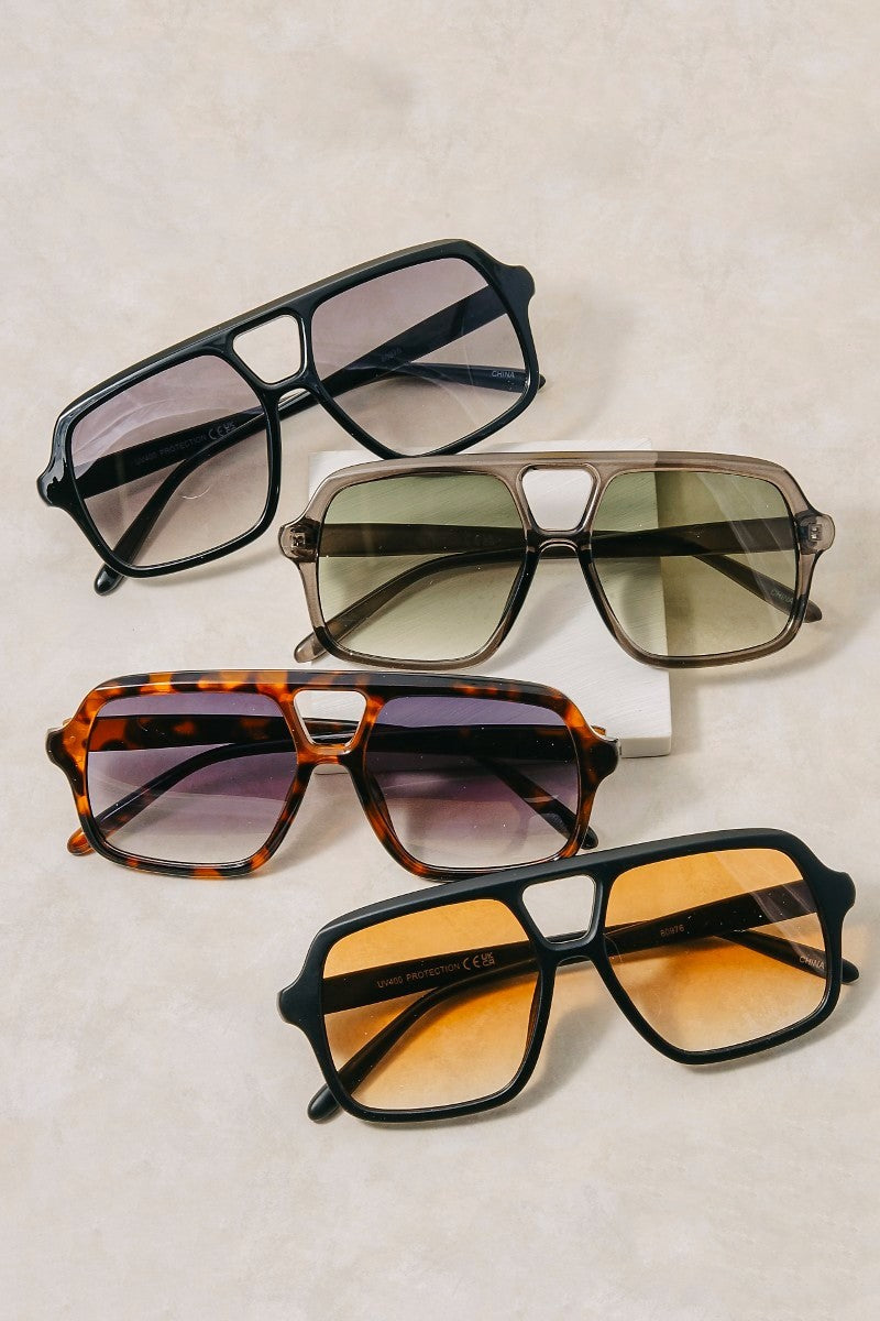 Retro Aviator Sunglasses | Large Acetate Frame