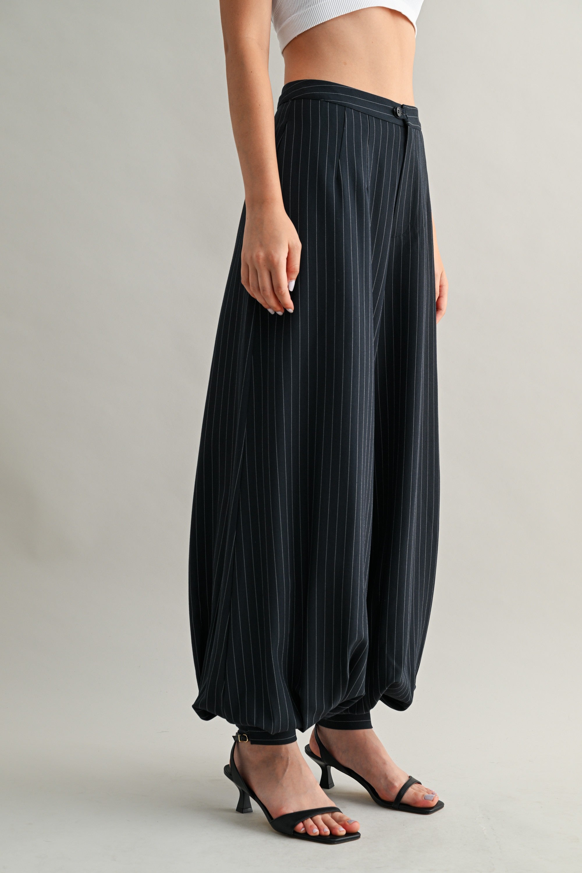 Pinstripe Balloon Pants