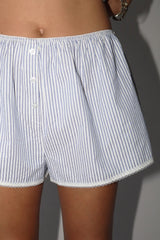 Pinstripe Pull-On Shorts – Relaxed Fit Cotton Blend