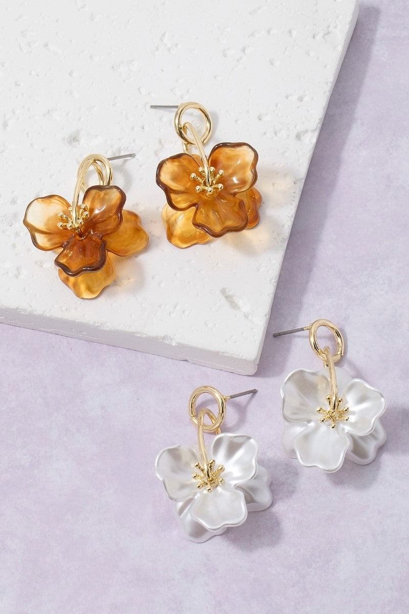 Amber Bloom Statement Earrings