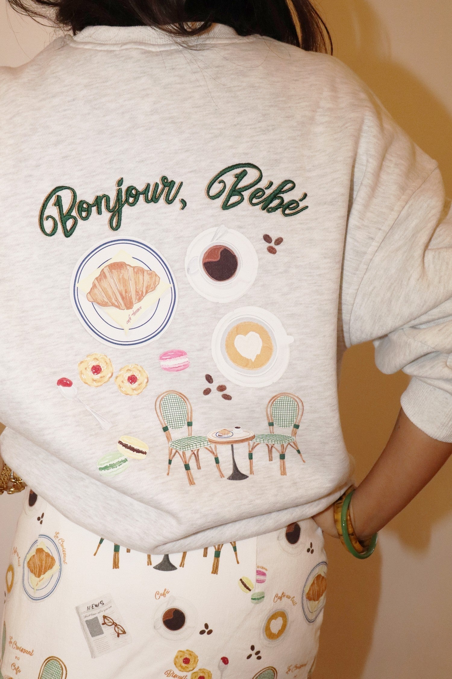 Bonjour, Bébé Crewneck Sweatshirt