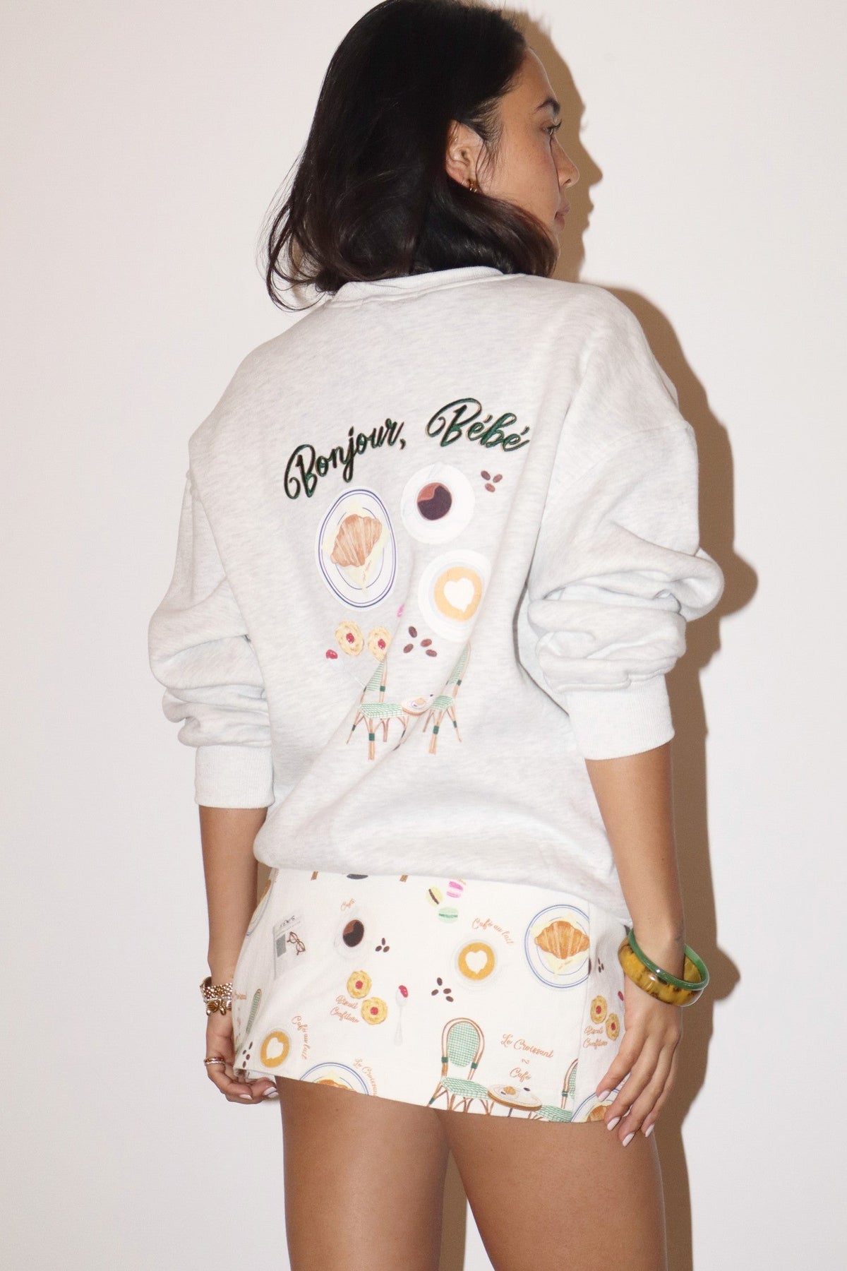 Bonjour, Bébé Crewneck Sweatshirt