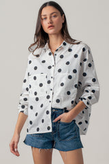 Classic Polka Dot Button-Down Shirt