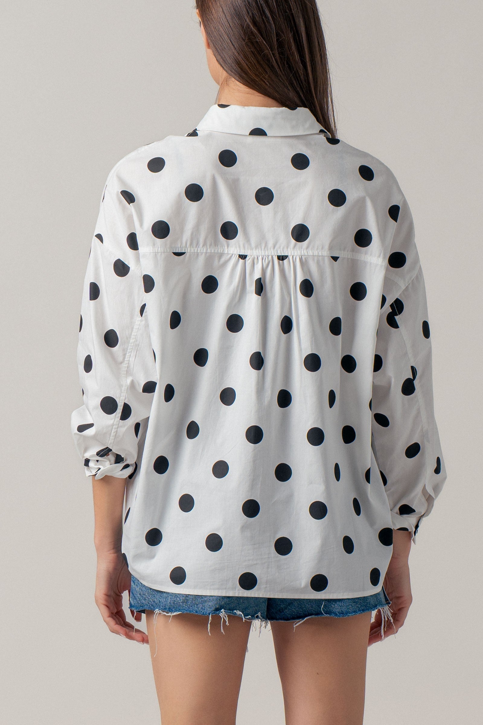 Classic Polka Dot Button-Down Shirt