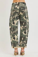 Camo Barrel Leg Utility Jeans