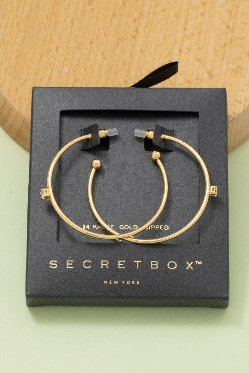 Gold Dipped CZ Hoop Earrings