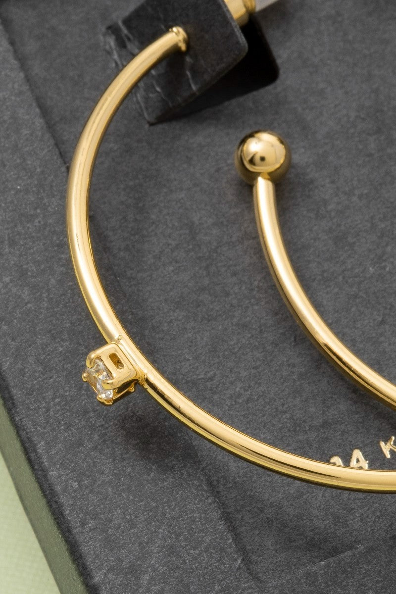 Gold Dipped CZ Hoop Earrings