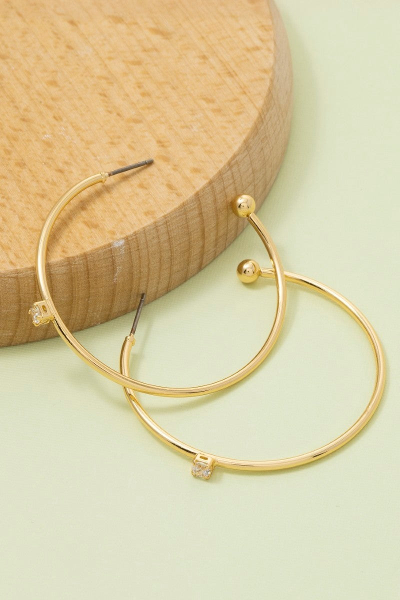 Gold Dipped CZ Hoop Earrings