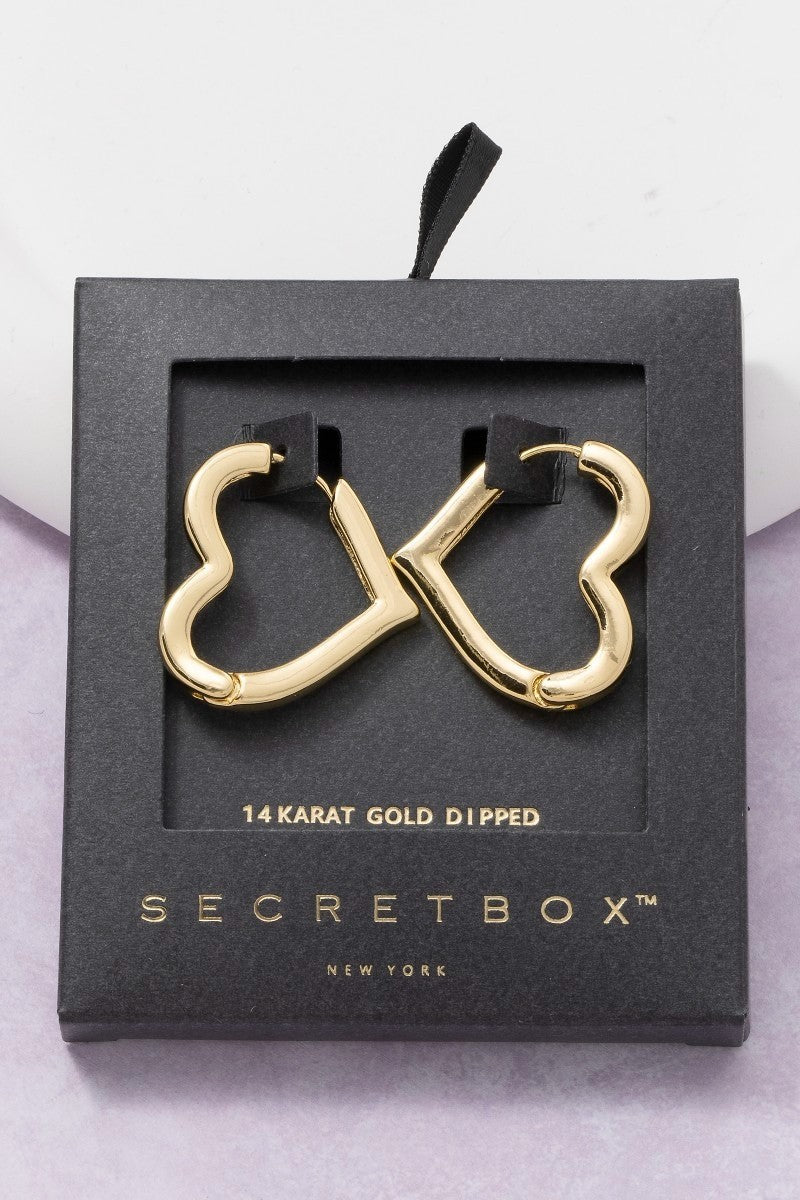 Golden Heart Hoop Earrings