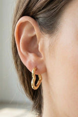 Golden Heart Hoop Earrings