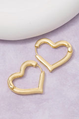 Golden Heart Hoop Earrings
