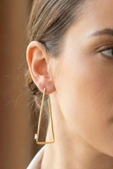 Geometric Gold Triangle Hoop Earrings