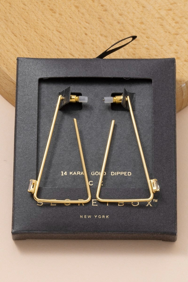 Geometric Gold Triangle Hoop Earrings