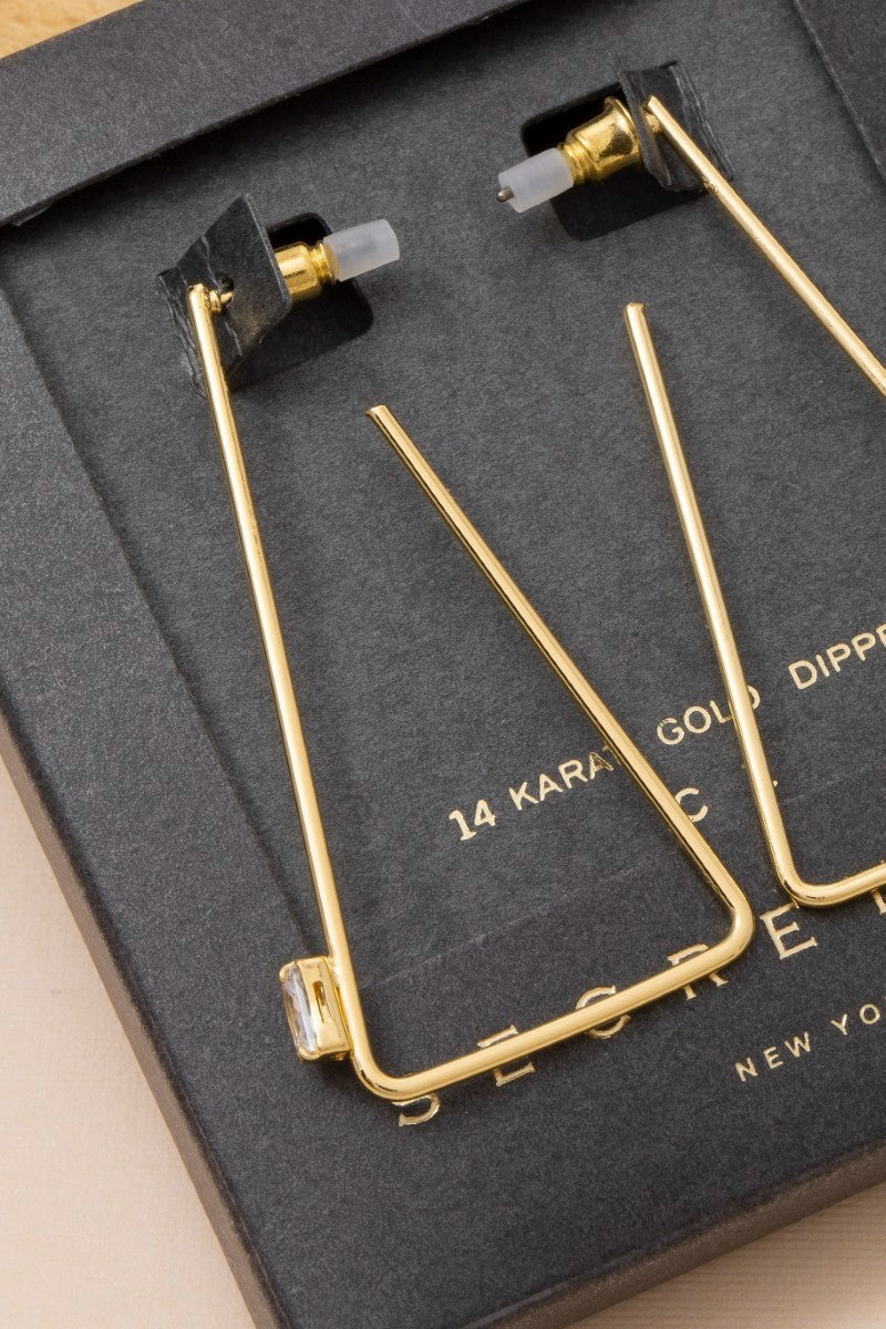 Geometric Gold Triangle Hoop Earrings