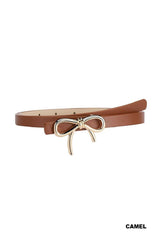 Bowknot Gold Buckle Skinny Fashion Belt