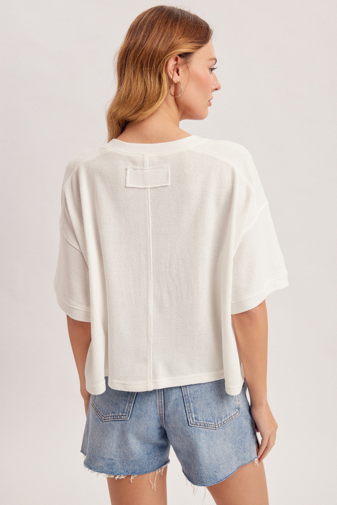 Boxy Button Front Cardigan Tee