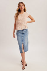 Blush Petal Smocked Top
