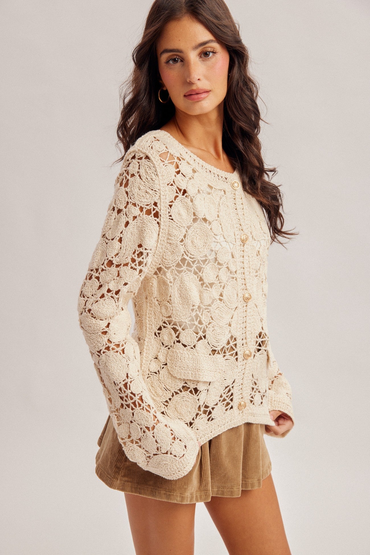 Meadow Bloom Crochet Cardigan