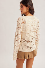 Meadow Bloom Crochet Cardigan