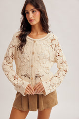 Meadow Bloom Crochet Cardigan
